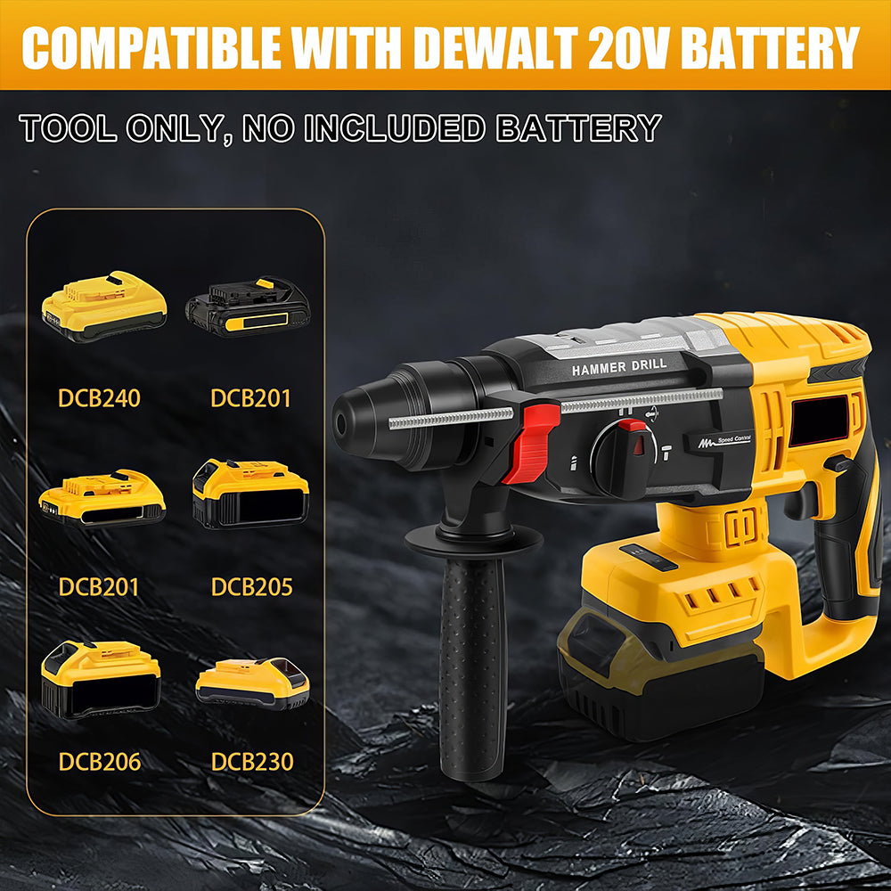 20V Brushless SDS-Plus Rotary Hammer, 2.6J Impact, 4-Mode, Tool Only