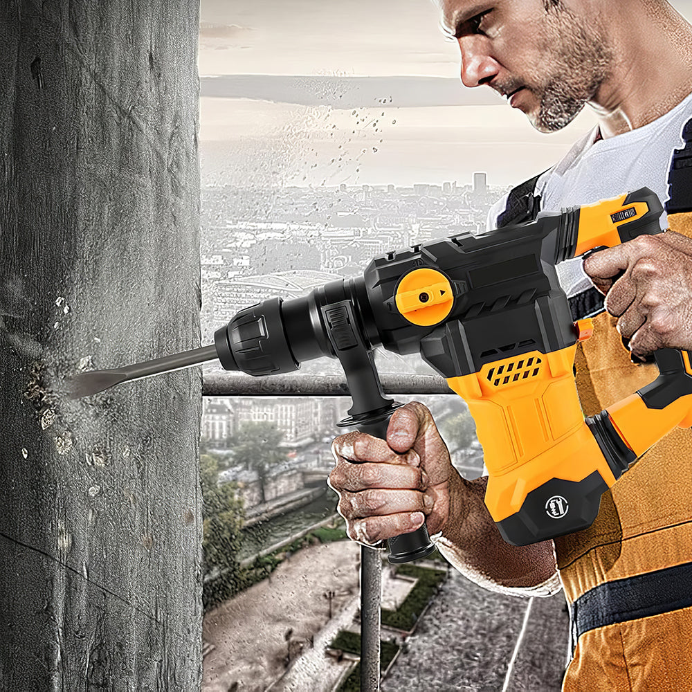 8 Amp Corded SDS-Plus Rotary Hammer Drill, 4 Modes, 800W, Heavy Duty