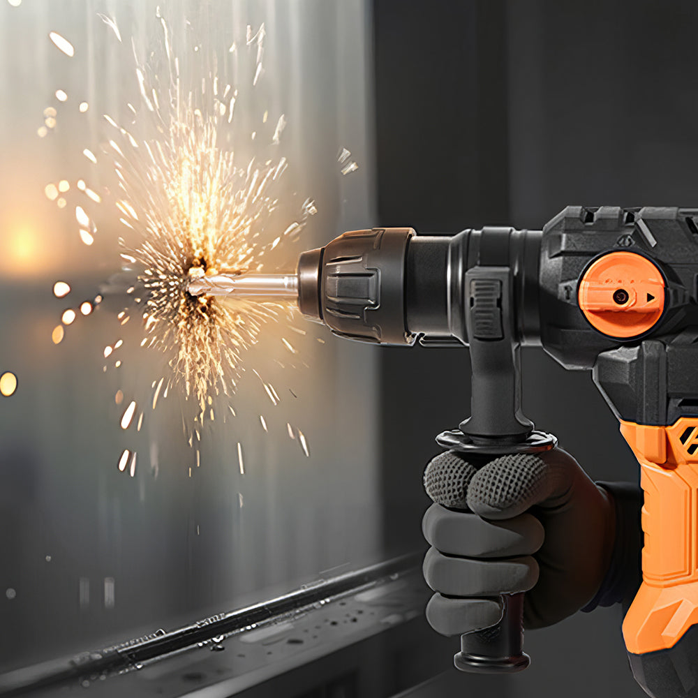 8 Amp Corded SDS-Plus Rotary Hammer Drill, 4 Modes, 800W, Heavy Duty