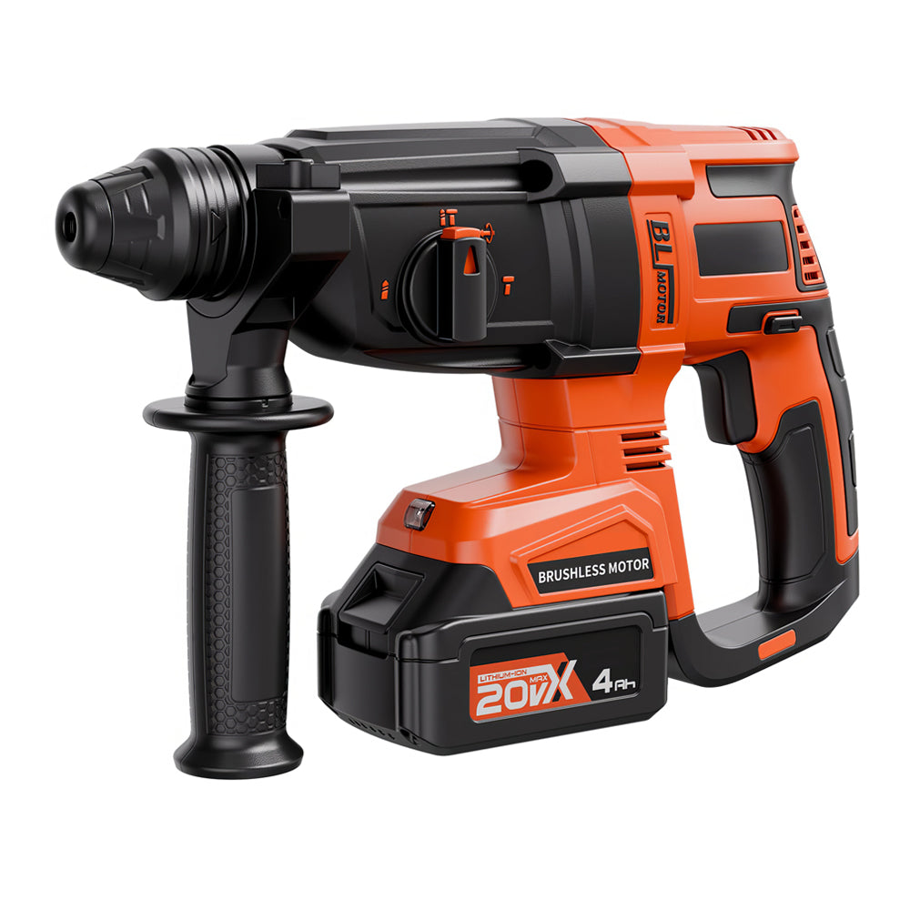 20V Brushless 1-1/8" SDS-Plus Rotary Hammer, 3J Impact, 4Ah Battery Kit