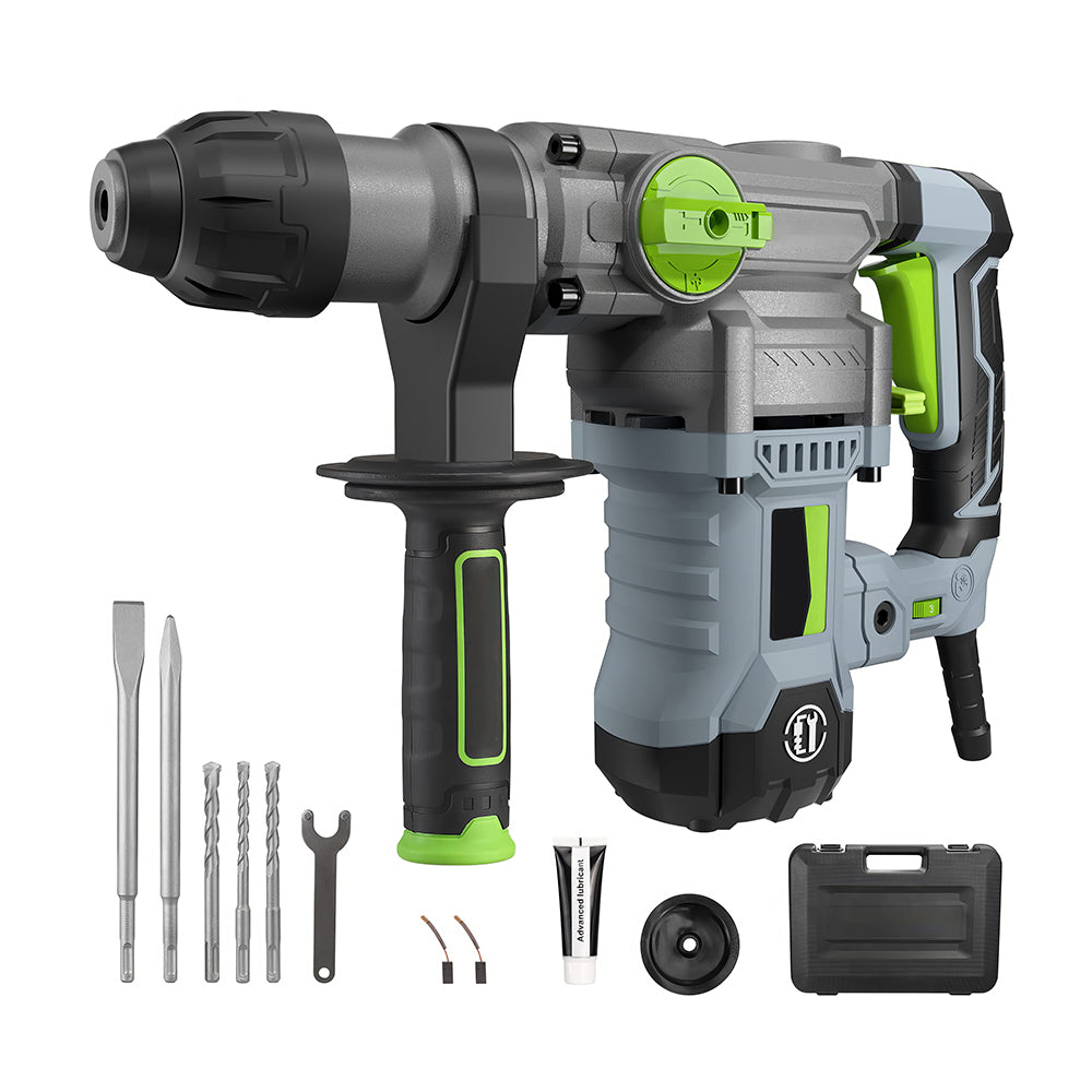 1-1/4" SDS-Plus Rotary Hammer Drill, 7.5AMP Corded, 4 Modes, 5 Bits Included