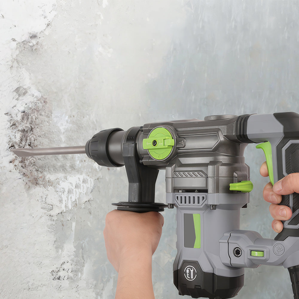 1-1/4" SDS-Plus Rotary Hammer Drill, 7.5AMP Corded, 4 Modes, 5 Bits Included