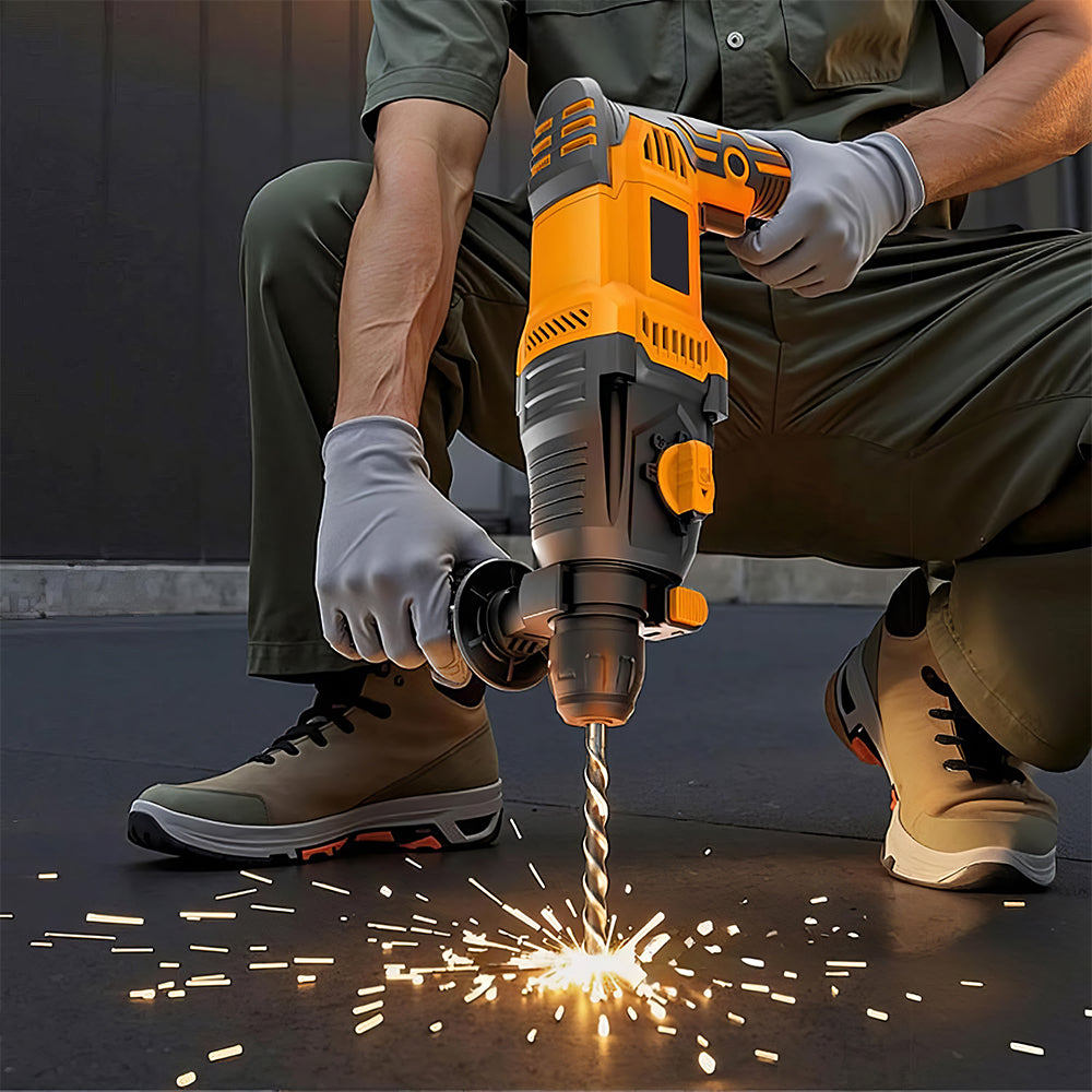 8 Amp Corded SDS-Plus Rotary Hammer Drill, 4 Modes, 800W, Heavy Duty